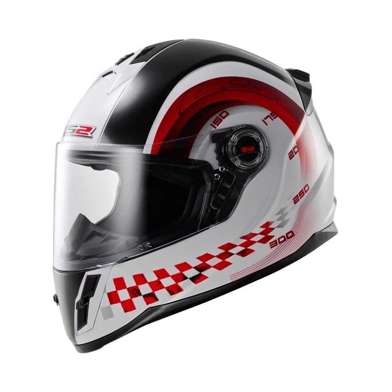 Dětská přilba na moto LS2 FF392 Chrono Junior bílo-červená výprodej