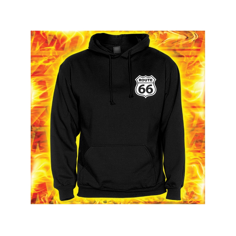 Mikina s motivem Route 66 s kapucí