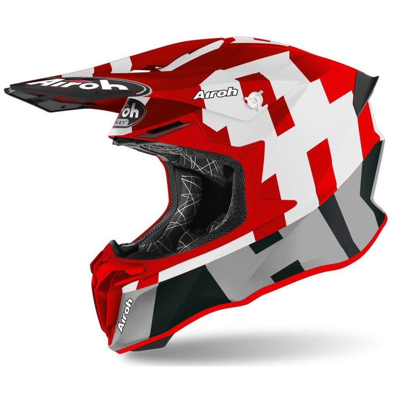 Motokrosová přilba Airoh Twist 2.0 Frame červeno-šedo-bílá