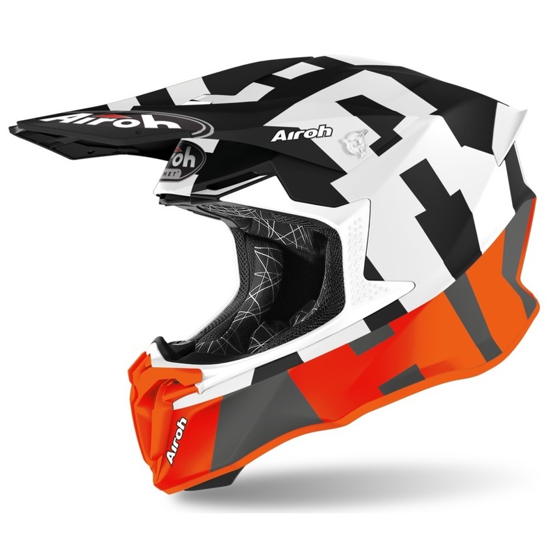 Motokrosová přilba Airoh Twist 2.0 Frame černo-bílo-oranžová