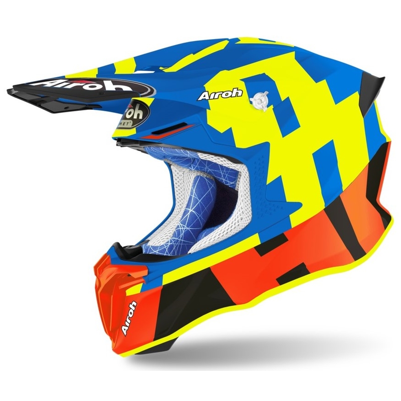 Motokrosová přilba Airoh Twist 2.0 Frame modro-oranžovo-fluo žlutá