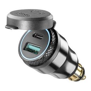 DIN adaptér Interphone s 1 x USB a USB-C výstupem pro motocykly