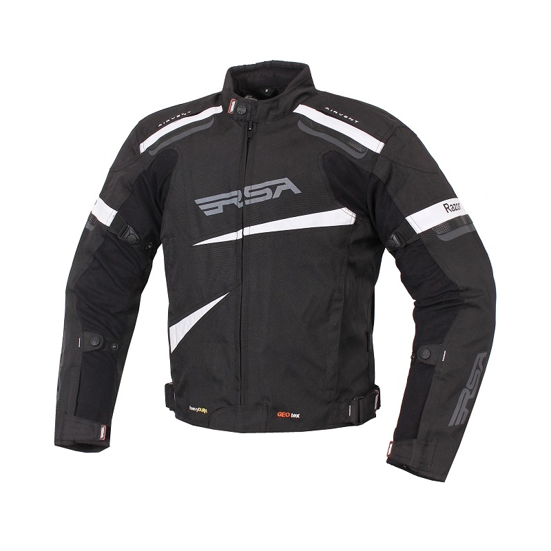 Bunda na moto RSA Razor černo-bílá výprodej