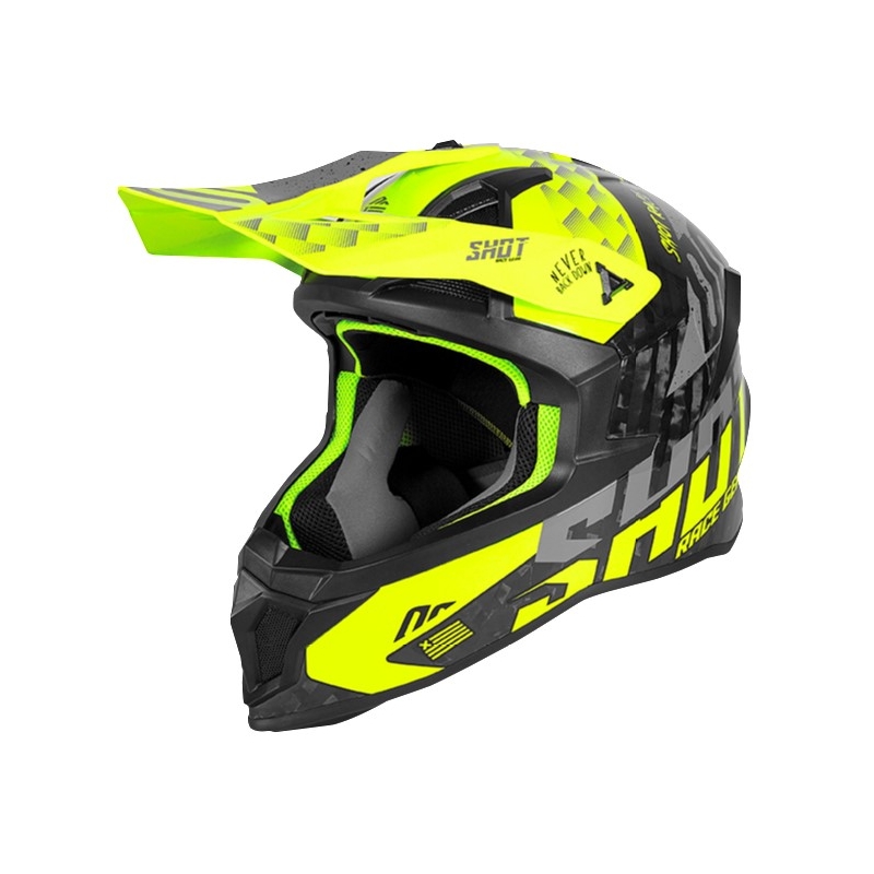 Motokrosová přilba Shot Lite Rush Carbon černo-šedo-fluo žlutá