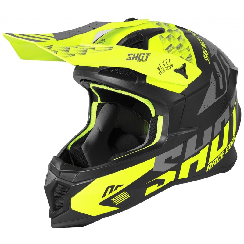 Motokrosová přilba Shot Lite Rush černo-šedo-fluo žlutá