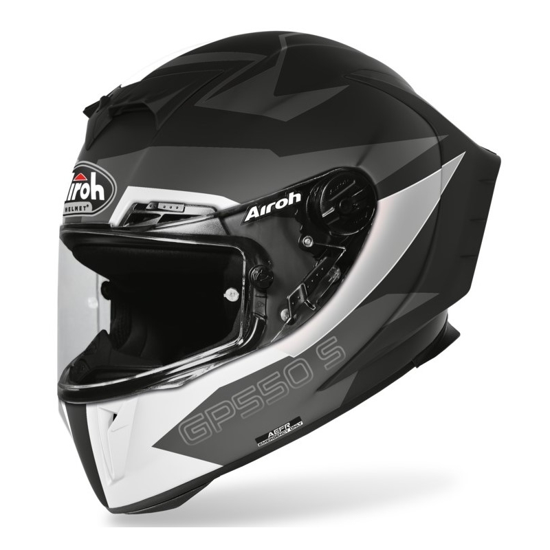 Integrální přilba Airoh GP 550S Vector černo-bílo-stříbrná