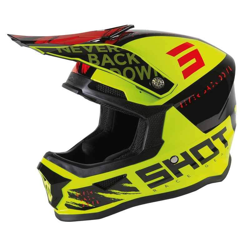 Dětská motokrosová přilba Shot Furious Draw černo-fluo žluto-červená výprodej
