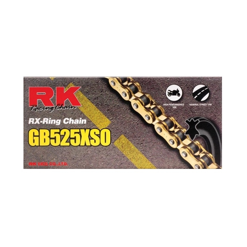 Řetěz RK 525 XSO 130 článků X-kroužky zlatý