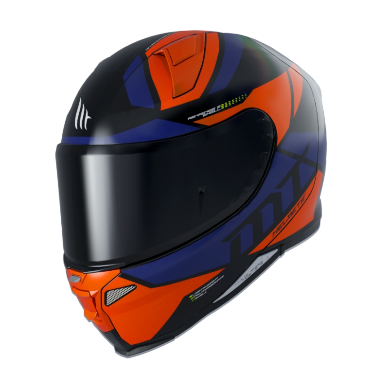 Integrální přilba na motorku MT Revenge 2 Scalpel modro-černo-oranžová výprodej