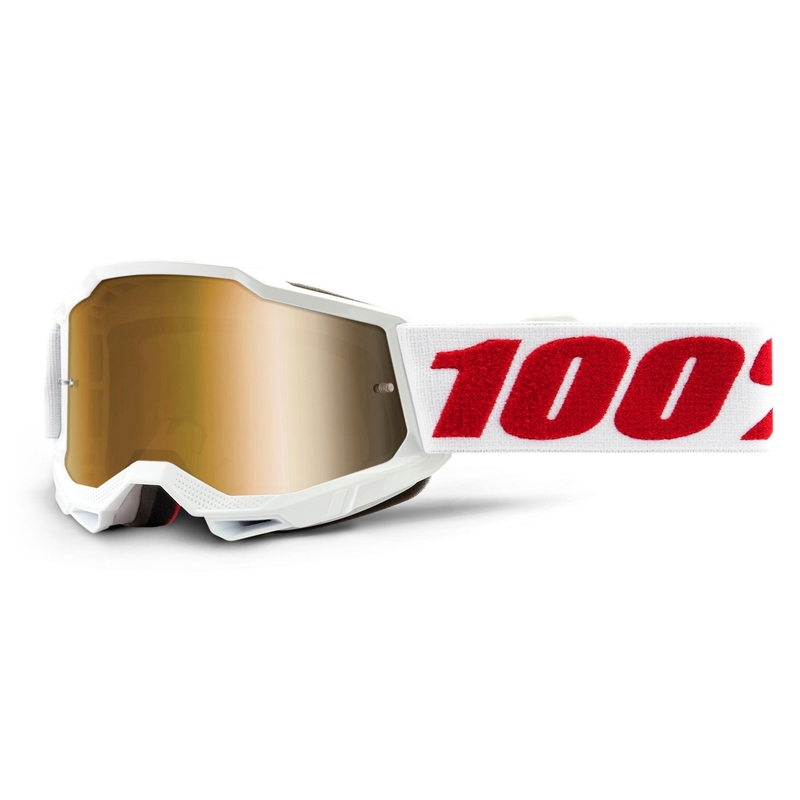 Dětské motokrosové brýle 100% ACCURI 2 bílé (zlaté plexi)