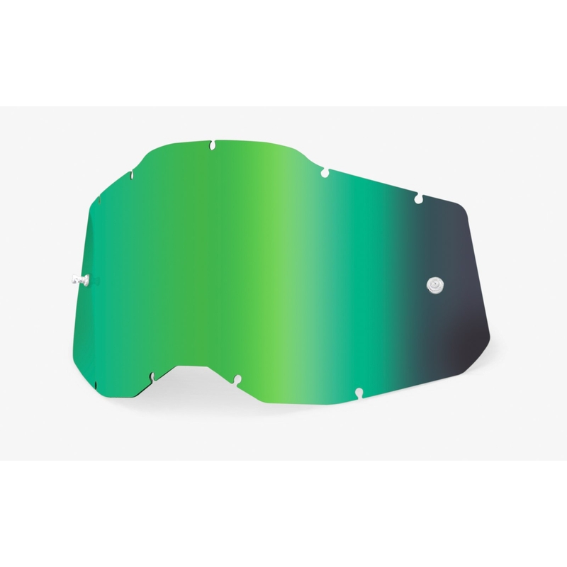 Plexi 100% Racecraft 2/Accuri 2/Strata 2 zelené zrcadlové (Anti-fog)