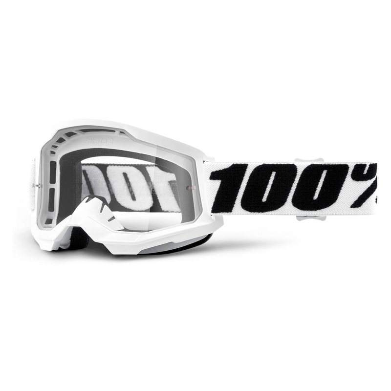 Motokrosové brýle 100% STRATA 2 Everest bílé (čiré plexi)