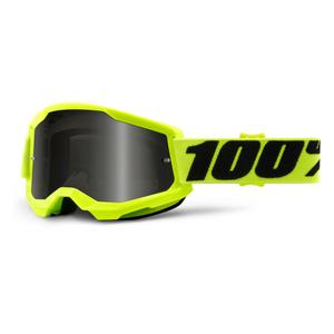 Motokrosové brýle 100% STRATA 2 fluo žluté (kouřové plexi)