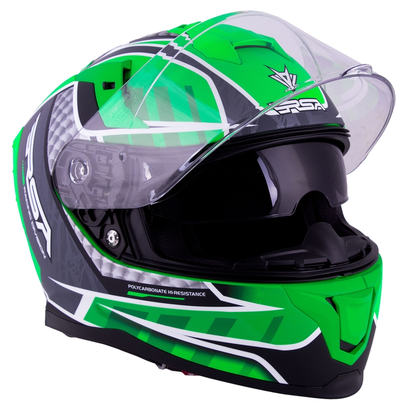 Integrální přilba na motorku RSA Venice šedo-fluo zelená výprodej