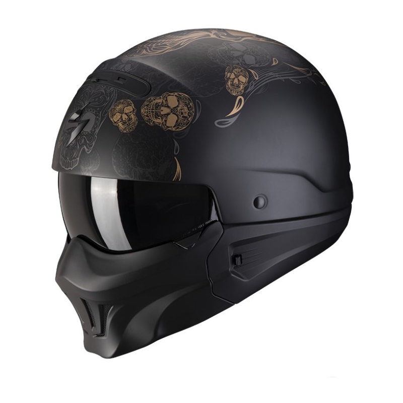 Přilba na motorku Scorpion EXO-COMBAT EVO KALAVERA matná černo-zlatá