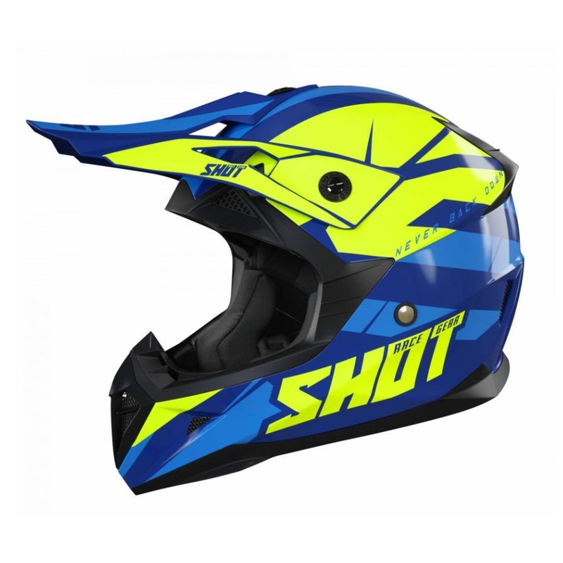 Motokrosová přilba Shot Pulse Revenge modro-fluo žlutá