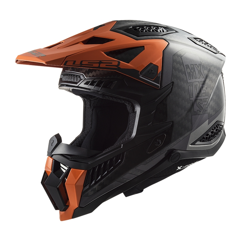 Motokrosová přilba LS2 MX703 X-Force Victory Titanium černo-oranžová