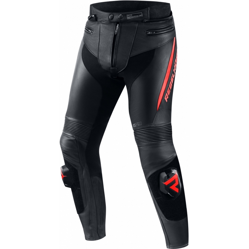 Kalhoty na motorku Rebelhorn Fighter černo-fluo červené výprodej