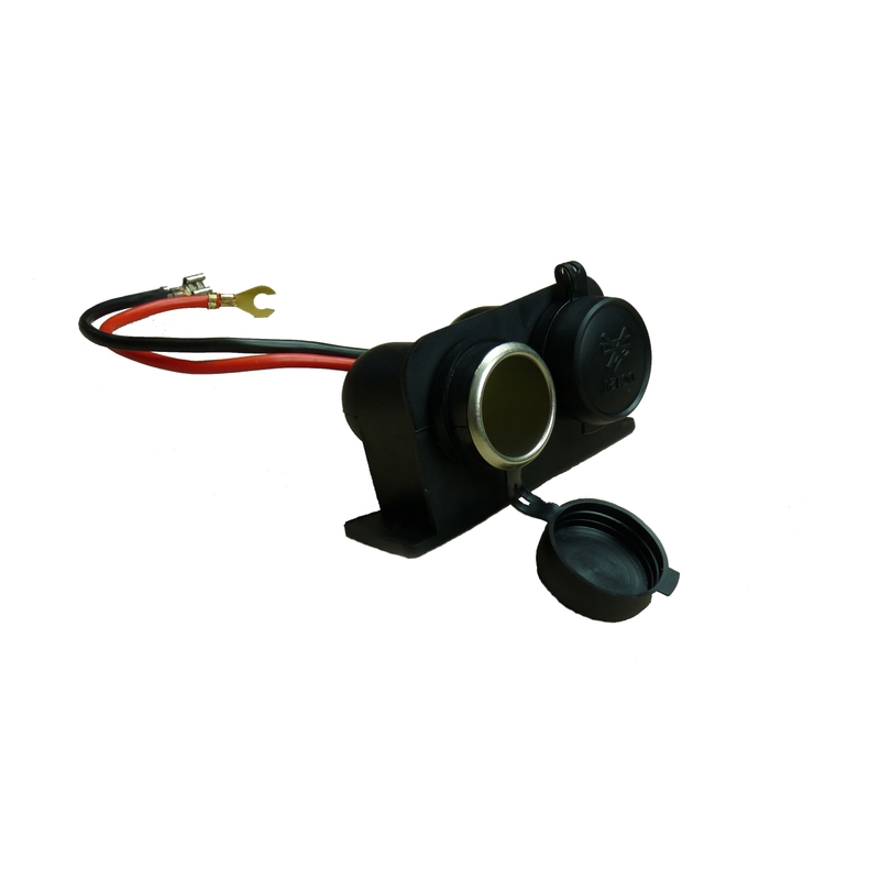 Dvojitá zásuvka na motorku -12V (vodotěsná)