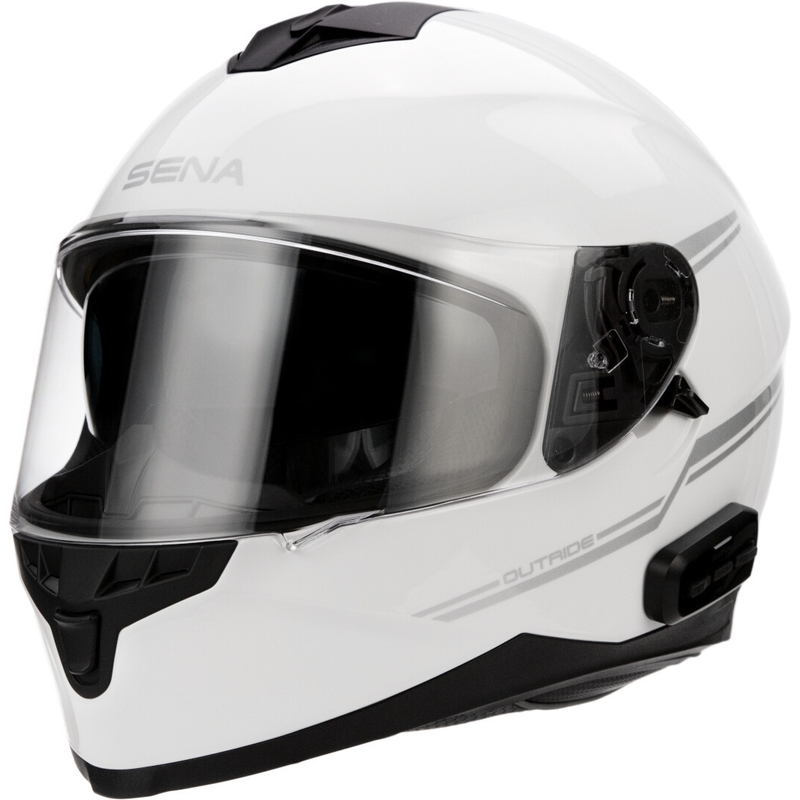 Přilba na motorku s headsetem SENA Outride lesklá bílá