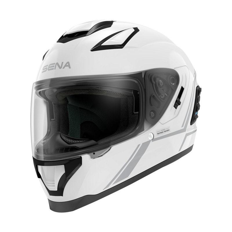 Integrální přilba na motorku s Mesh headsetem SENA Stryker bílá lesklá