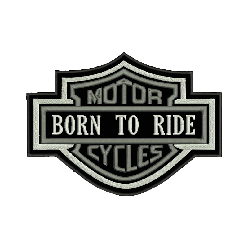 Nášivka Motor Cycles šedá - velká