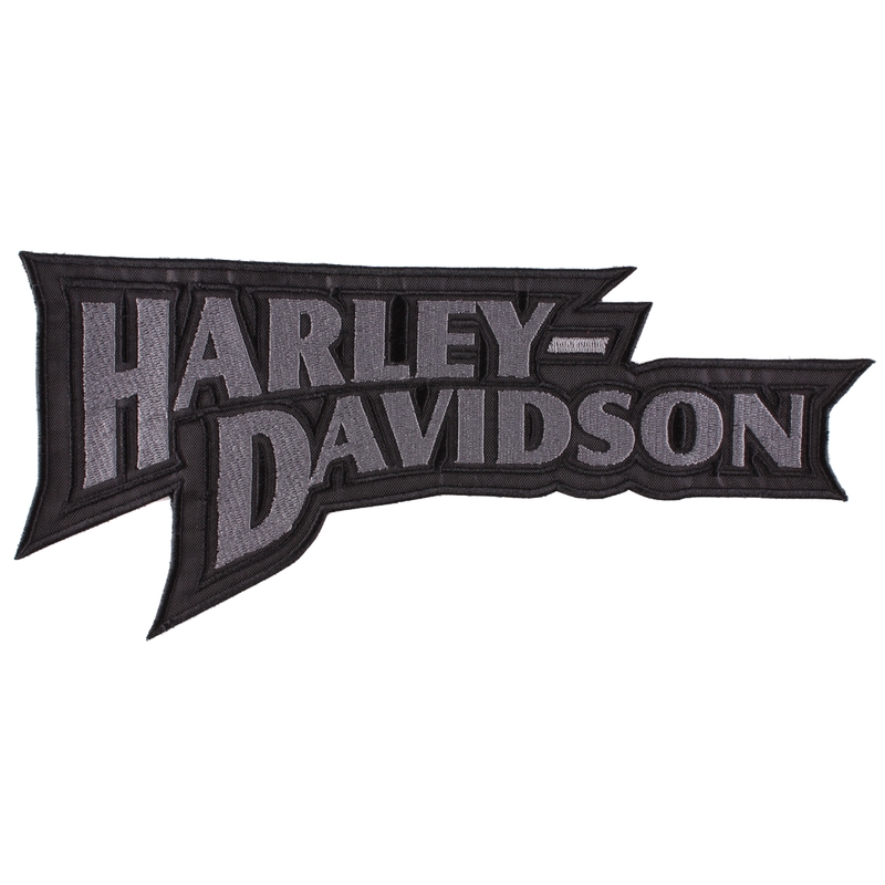 Nášivka Harley Davidson nápis šedá - velká