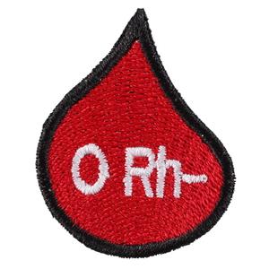 Nášivka s krevní skupinou kapka 0 Rh-