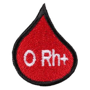 Nášivka s krevní skupinou kapka 0 Rh+