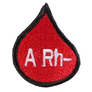 Nášivka s krevní skupinou kapka A Rh-
