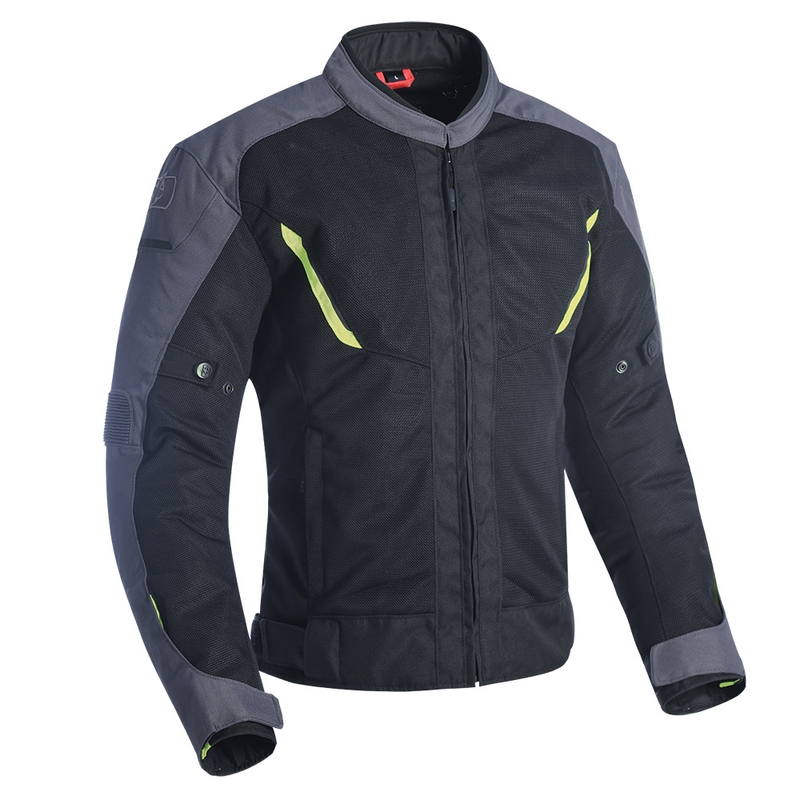 Bunda na motorku Oxford Delta 1.0 Air černo-šedo-fluo žlutá