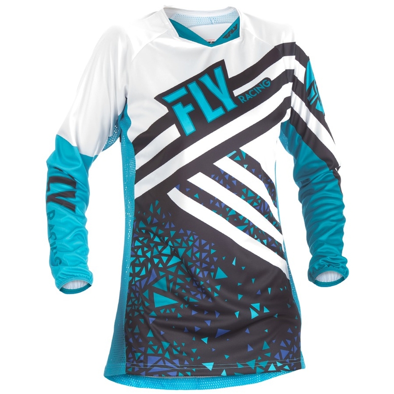 Dámský motokrosový dres FLY Racing Kinetic 2018 - USA modro-bílo-černý