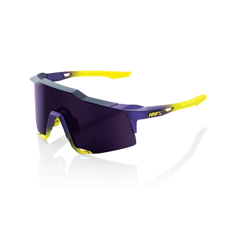 Sluneční brýle 100% SPEEDCRAFT Matte Metallic Digital Brights fialovo-žluté (fialové sklo)