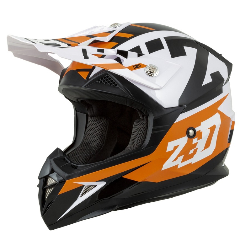 Motokrosová přilba ZED X1.9 oranžovo-černo-bílá