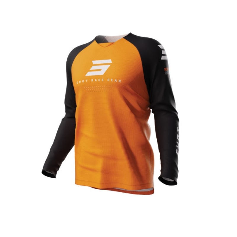 Dětský motokrosový dres Shot Raw Kid Escape černo-oranžový výprodej