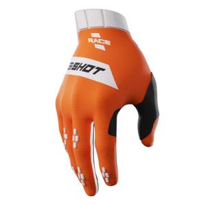 Motokrosové rukavice Shot Race bílo-oranžové