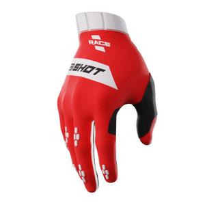 Motokrosové rukavice Shot Race bílo-červené