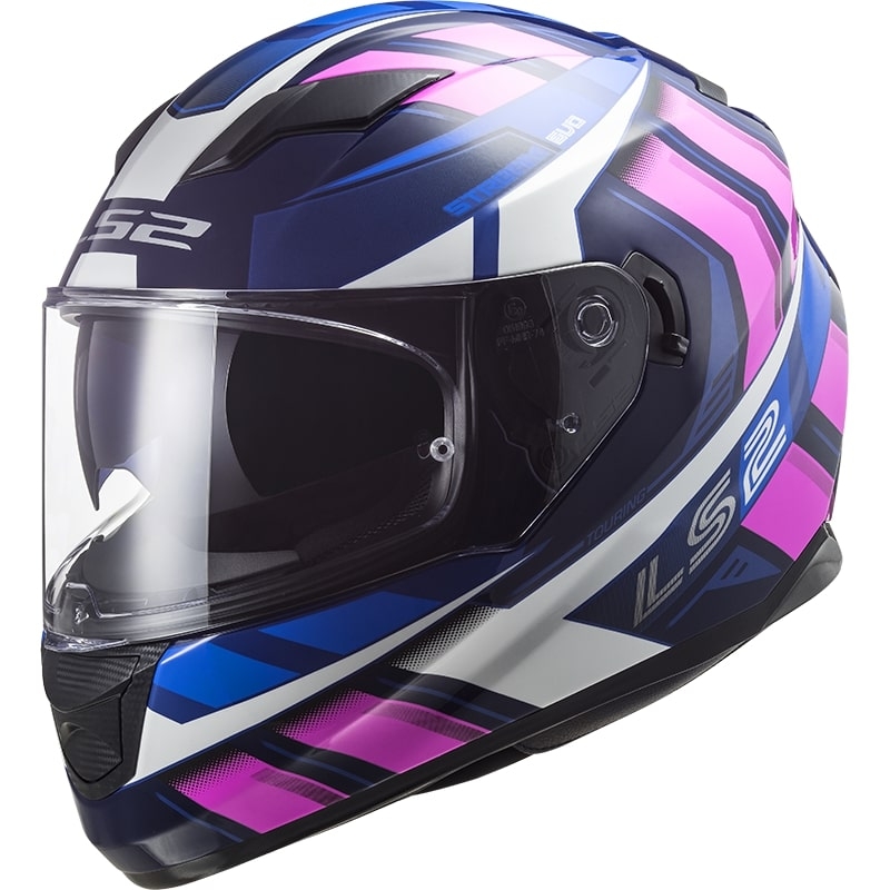 Integrální přilba na motorku LS2 FF320 Stream EVO Loop modro-fluo růžová