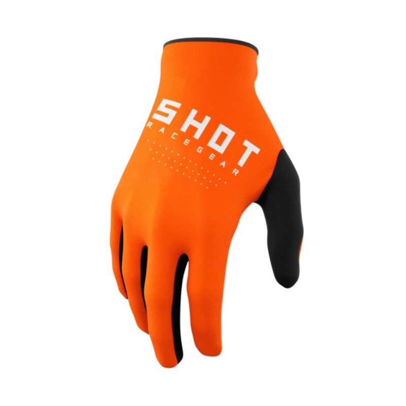Motokrosové rukavice Shot Raw černo-bílo-oranžové výprodej
