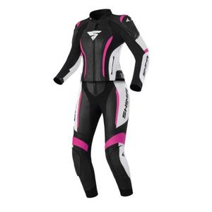 Dámská kombinéza na motorku Shima Miura 2.0 černo-bílo-růžová