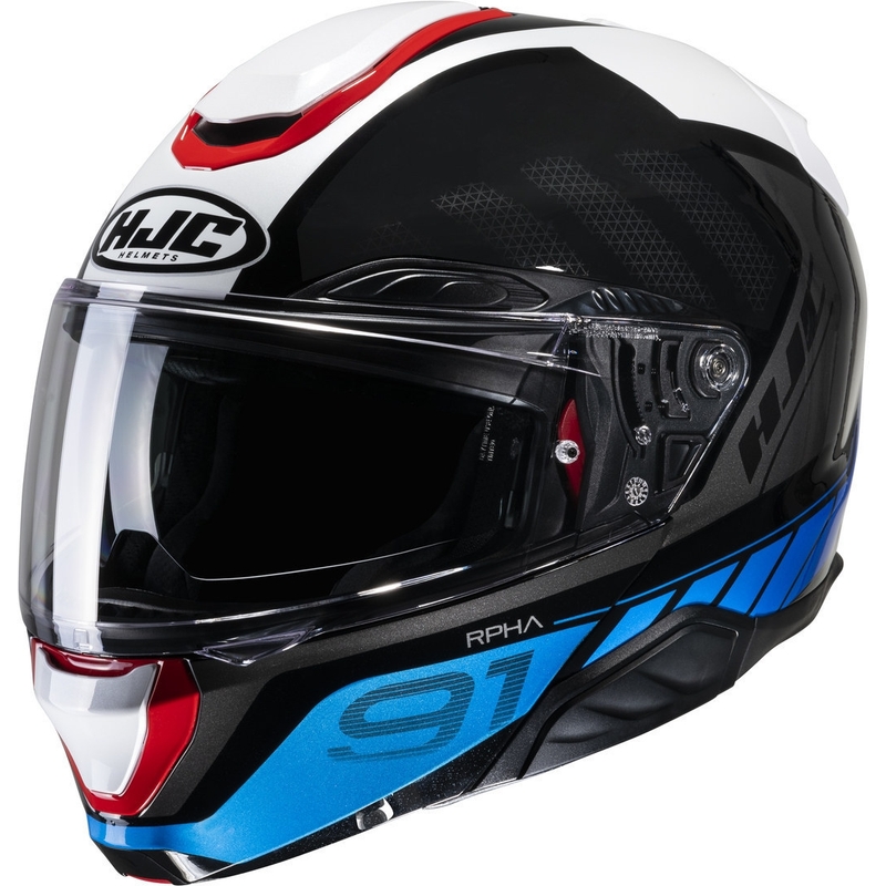 Vyklápěcí přilba na motorku HJC RPHA 91 Rafino MC21 červeno-modro-černo-bílá