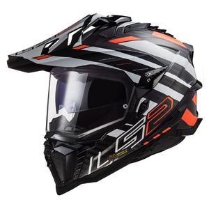 Enduro přilba LS2 MX701 Explorer C Edge 06 černo-šedo-fluo oranžová