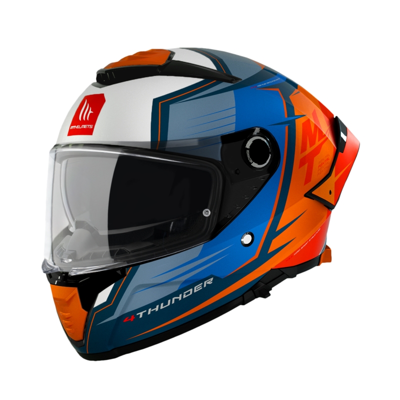 Integrální přilba na motorku MT Thunder 4 SV Pental B4 modro-oranžová
