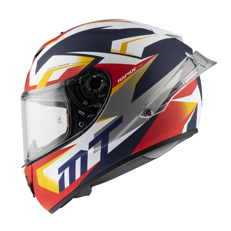 Integrální přilba na motorku MT Rapide Pro Fugaz I0 bílo-modro-červená