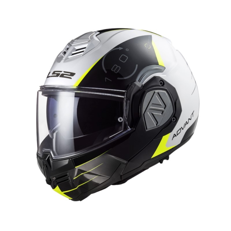 Překlápěcí přilba na motorku LS2 FF906 Advant Codex 06 černo-bílo-fluo žlutá