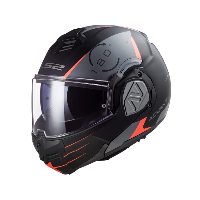 Překlápěcí přilba na motorku LS2 FF906 Advant Codex 06 červeno-černo-šedo-titanová