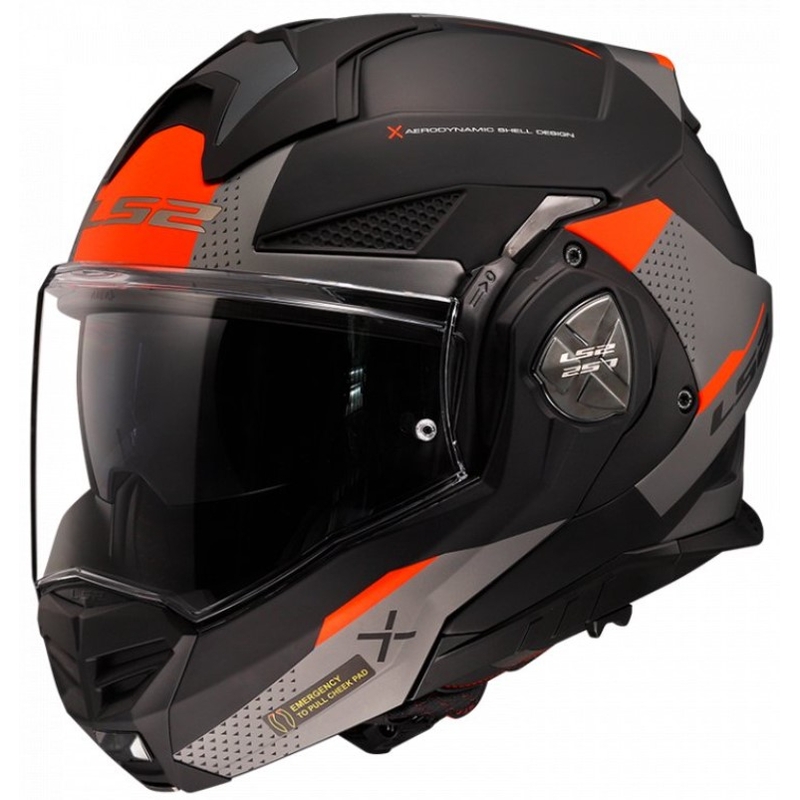 Překlápěcí přilba na motorku LS2 FF901 Advant X Oblivion černo-červeno-titanová