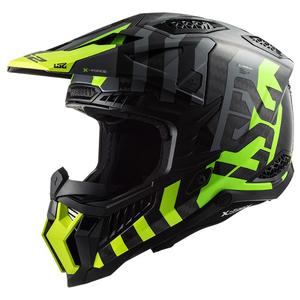 Motokrosová přilba LS2 MX703 C X-Force Barrier H-V černo-šedo-fluo žlutá
