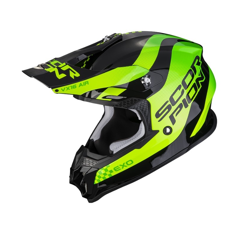 Motokrosová přilba Scorpion VX-16 EVO AIR SOUL černo-zelená