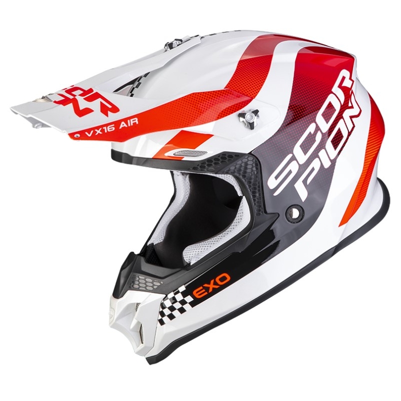 Motokrosová přilba Scorpion VX-16 EVO AIR SOUL bílo-červená